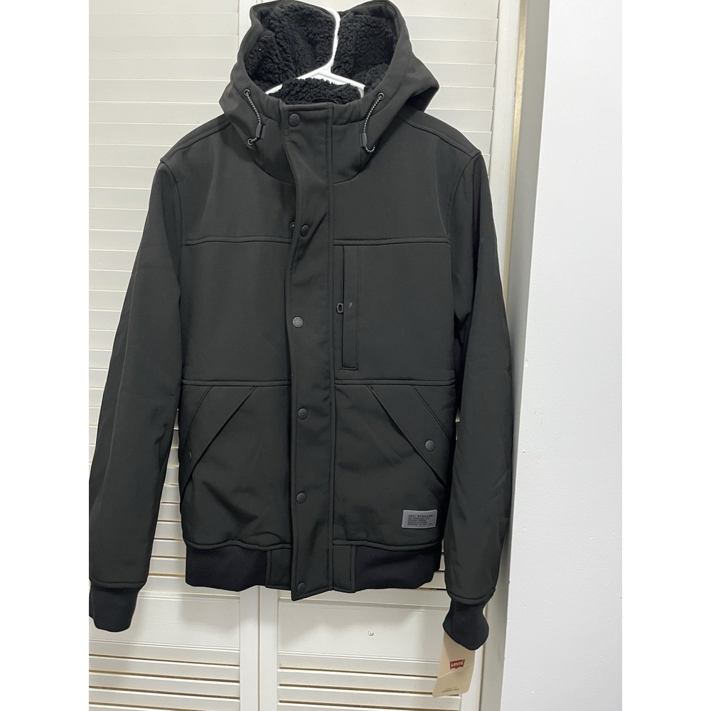 Levi Strauss & Co. Men's Hooded Sherpa-Lined Jacket – Black "S"